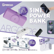 ARGO P6 5000mAh 3-in-1 充電器 行動電源 Power Bank | 內置Lightning頭、type C頭同Apple watch充電位 | Apple | Android | Apple Watch (不能寄海外)