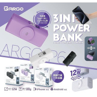 ARGO P6 5000mAh 3-in-1 Power Bank | Built-in Lightning , type C and Apple watch chargingposition | Apple | Android | Apple Watch (cannot ship to oversea)