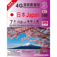 3HK Japan 7 Days (7GBFUP) 4G LTE Internet Card - Activate Before: 31/12/2023