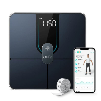 Eufy Smart Scale P2 Pro Wireless Digital Scale- Black(T9149) I IP5X Waterproof I WiFi Bluetooth Connection I 16 Physical Fitness Indicators