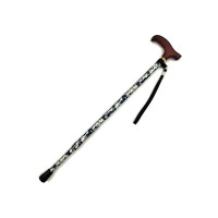 Fuji Home Walking Stick with Natural Wood Handle(Blue Flower) WB3718| Made in Taiwan | Japan SG Safety Certification