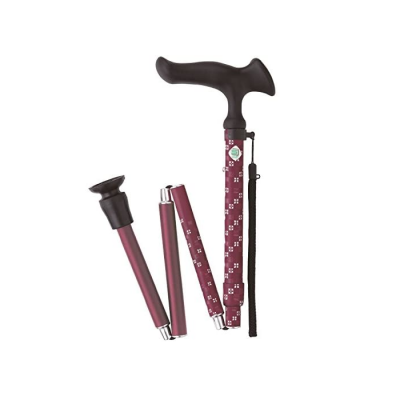 Fuji Home Foldable Walking Stick with Suction Cup Bottom plug(Red) WB3794