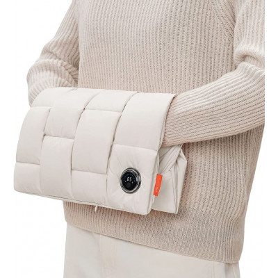 JISULIFE HW06 Soft Electric Heated hand Muff - Beige I Graphene Instant Heating I Warm Hands, Waist, Belly, Palace