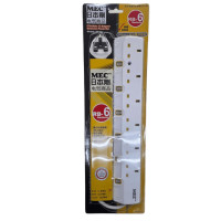 MEC - RB-6/6' - 6 Sockets 13A Independent Switch Extension Strip | Power Bar (6ft / 1.8M) | 2 colour select 
