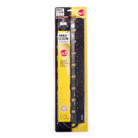 MEC - RB-8/12' Black - 8 Sockets 13A Independent Switch Extension Strip | Power Bar | Extra Long Cord (12' / 3.6M)