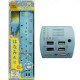 MEC - RT-4USB/6" Power Strips | Power Bar (ALL BLUE) | 4-way Independent Switch + 4 USB Ports | USB Timer with Remote Control | (5.6A / 6-foot) | [Limited Edition]
