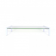 MEC - TB532W USB HUB Multi-purpose Glass / Monitor Stand - White  (53 x 25.2 x 9cm)