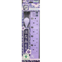 MEC x JT - (All Purple) YS-4USB/6' | 4 Socket Powerbar Built-in Independent power switch with 4 USB ( Total 4.8A / 6') 