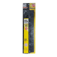 MEC - YS-6USB/12' Black 6-Sockets 13A + 4xUSB(Max4.8A) | Independent Switch Extension Strip | Power Bar | Extra-Long Cord (12ft / 3.6M)