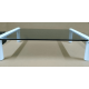 MEC - TB501W-G Multi-purpose Glass / Monitor Stand - White with Transparent Grey Black Glass  (35 x 25.2 x 9cm)