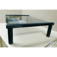MEC - TB501B-G Multi-purpose Glass / Monitor Stand - Black with Transparent Grey Black Glass  (35 x 25.2 x 9cm)