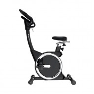 MERACH Small Family Exercise Bike - Black| Innovative Reluctance Design | 4 Wheels and Double Belts | Electroplated Aluminum Ring Cross Turntable | 8-speed Resistance Adjustment | Quiet