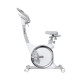 MERACH Small Family Exercise Bike - White| Innovative Reluctance Design | 4 Wheels and Double Belts | Electroplated Aluminum Ring Cross Turntable | 8-speed Resistance Adjustment | Quiet
