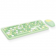 MOFII 666 COLOURFUL 2.4G Wireless keyboard mouse combo set - Green(780-4045)