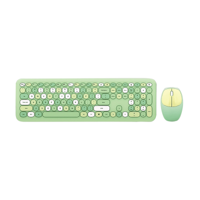 MOFII 666 COLOURFUL 2.4G Wireless keyboard mouse combo set - Green(780-4045)