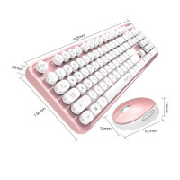 MOFII SWEET 2.4G Wireless keyboard mouse combo set - Pink (780-4009)