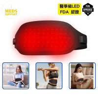 MedS Support - Red Light Therapy Belt | Wireless | FDA Certified | Type-C Charging | 10mim Auto Off