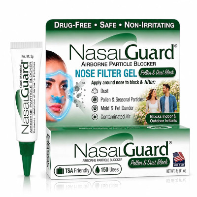 NasalGuard Airborne Particle Blocker, Nasal Gel | Cool Menthol | 3g Tube NasalGuard Airborne Particle Blocker, Nasal Gel | Cool Menthol | 3g Tube