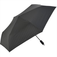 NIFTY COLORS Stripe Automatic Opening & Closing Trifold Umbrella -Black