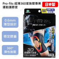 ProFits Ultra-thin Sports Knee Supporter|360-Dergee Pressure|Made in Japan|Used for both left/right feet|1 PC/Box