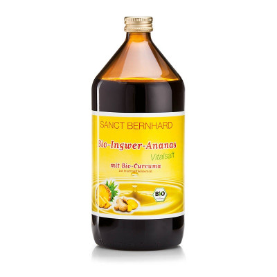 Sanct Bernhard 德国 有机凤梨姜黄生姜原液 - 1000ml | 100%纯有机| 无添加糖及水份 | 德国制造 | 内附小量杯