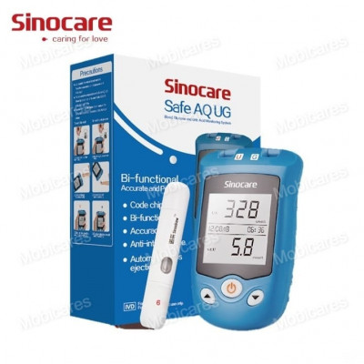 Sinocare 三诺 - Safe AQ UC 血糖机尿酸机2合1测试仪 (国际版本) 主机|附送专利减痛采血笔