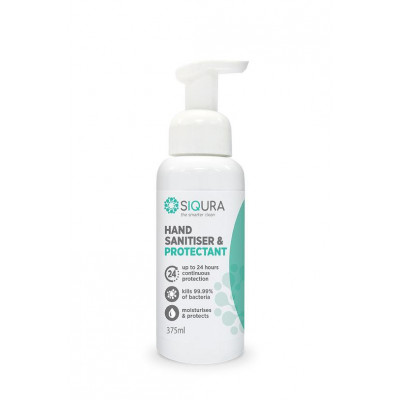 SIQURA Hand Sanitiser & Protectant - 375ml | Non-alcoholic Hand Sanitiser | Kills 99.99% of Germs | Suitable for Use in Childcare