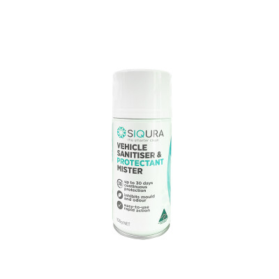 Siqura Vehicle Sanitiser & Protectant Mister - Fragrance Free 100g | 30 Days Protection | Inhibits mould and odour