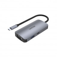 UNITEK D1051A uHUB P5 Trio 5-in-1 USB-C Hub with MST Triple Monitor and 100W Power Delivery