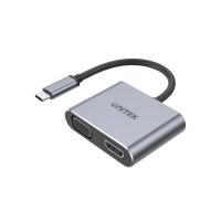 UNITEK V1126A 4K 60Hz USB-C to HDMI 2.0 and VGA Adapter (with MST Dual Monitor)