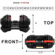 V FITNESS - 3 seconds fast weight adjustment-professional household dumbbells (24kg/per unit) x 1 pair