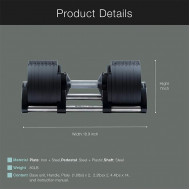 V FITNESS - Single Hand Instant Adjustable Dumbbell (20kg/per unit) x 1pair