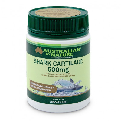 Australian by Nature Shark Cartilage 500mg 200 Capsules|Best Before: 03/08/2024