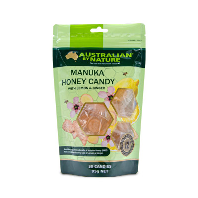 Australian by Nature Manuka Lemon & Ginger Candy (MGO 400) (30pc/Bag)