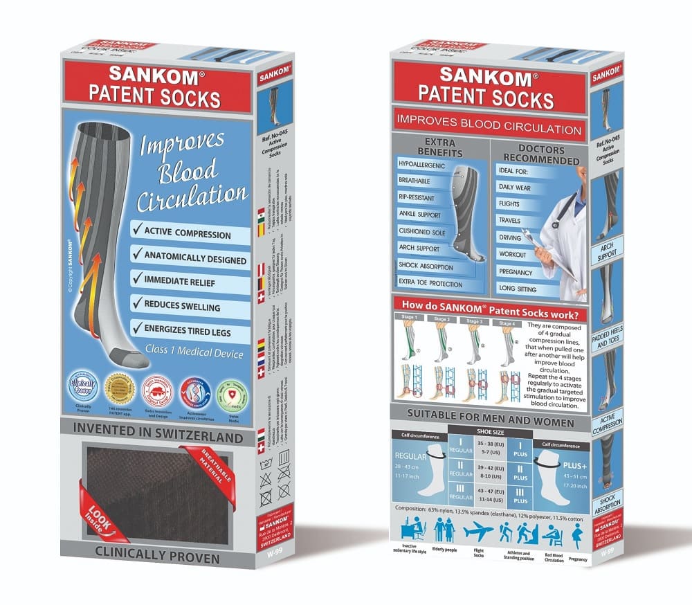 Sankom Patent Active Compression Socks - Black