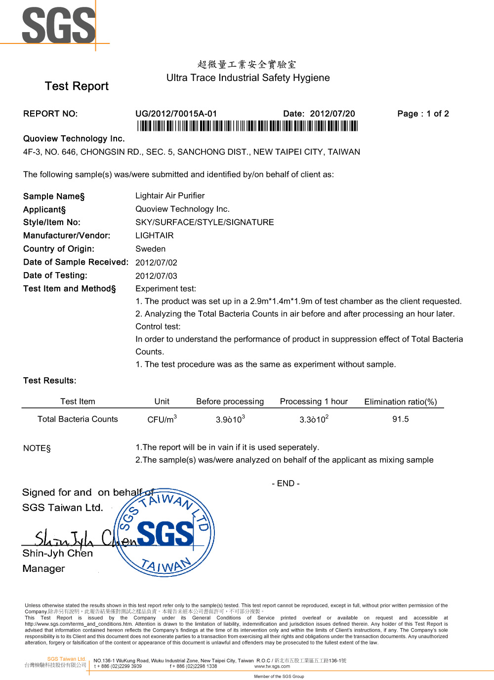 Lightair Cert